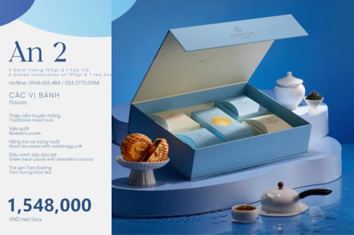 Bánh trung thu sheraton Hộp An 2 - 4 Bánh và Trà