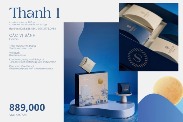 Bánh trung thu sheraton Hộp Thanh 1 - 4 Bánh 100gr