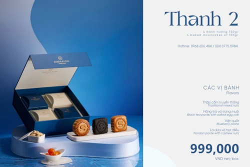 Bánh trung thu sheraton Hộp Thanh 2 - 4 Bánh 150gr