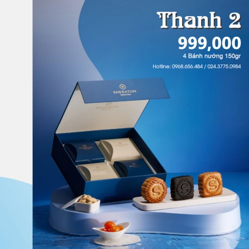 Bánh trung thu sheraton Hộp Thanh 2 - 4 Bánh 150gr
